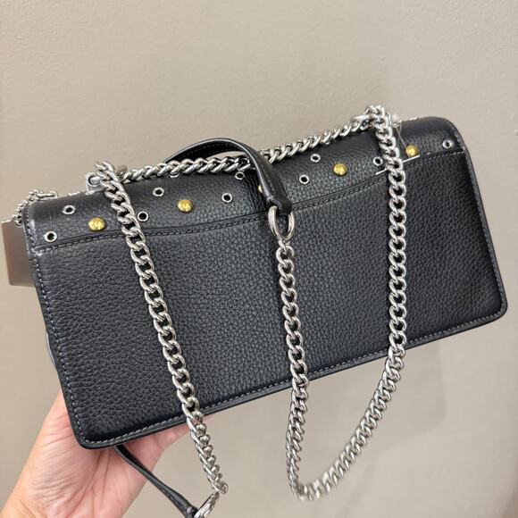 Coach Klare Envelope Crossbody Bag With Rivets CCE31 Black/Silver - Picture 5 of 9